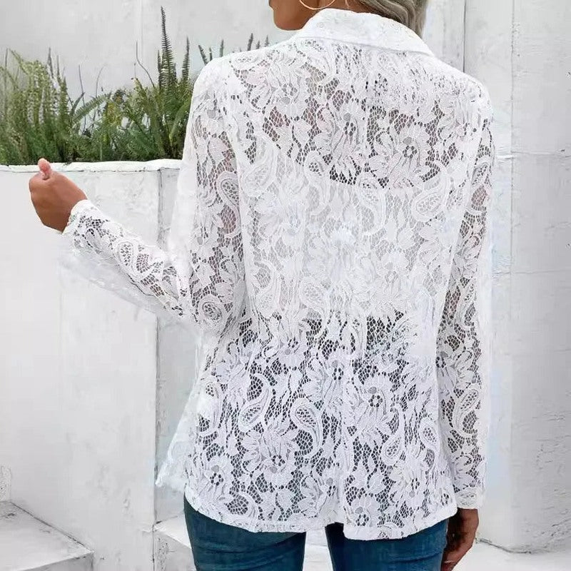 Blazer – Lace Trim & Tailored Fit For Shaped Waist