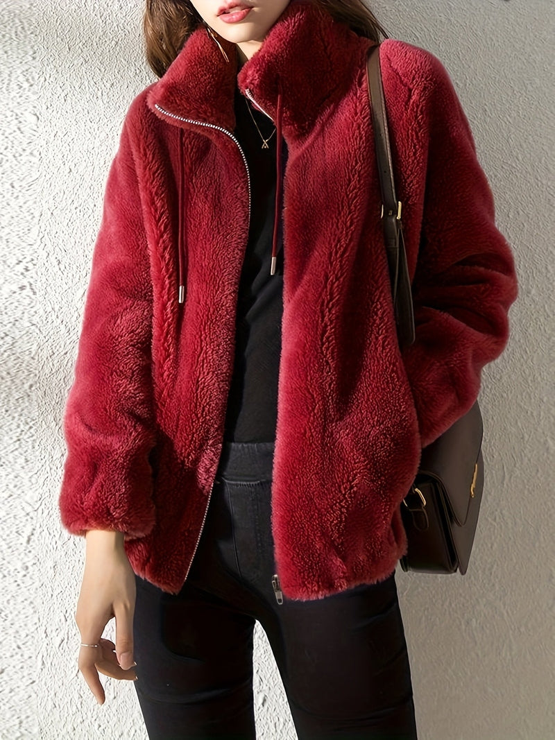 Jacket - Polyester Blend Teddy Zip Front & Warm Layer