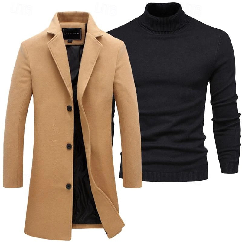 Trench Coat Set - Layered Two Piece & Windproof Warmth