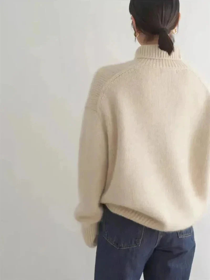 Turtleneck Sweater – Wool Blend Ribbed Cuffs & Warm Fit