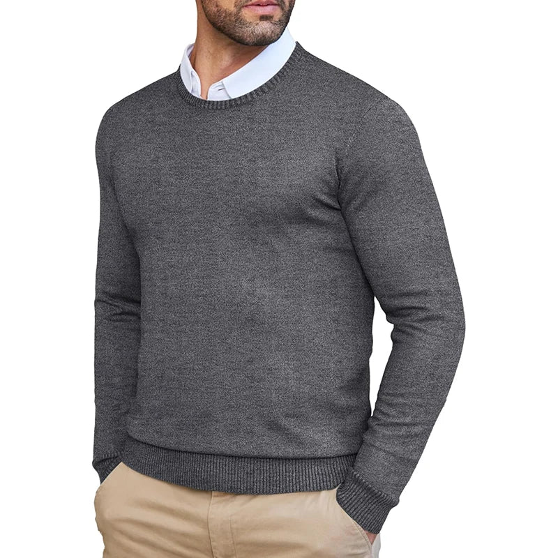 Crew Neck Sweater - Slim Shape And Lightweight Layer