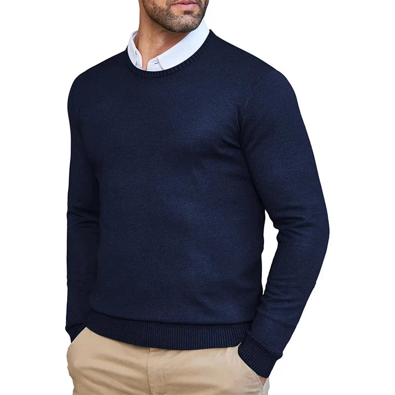 Crew Neck Sweater - Slim Shape And Lightweight Layer
