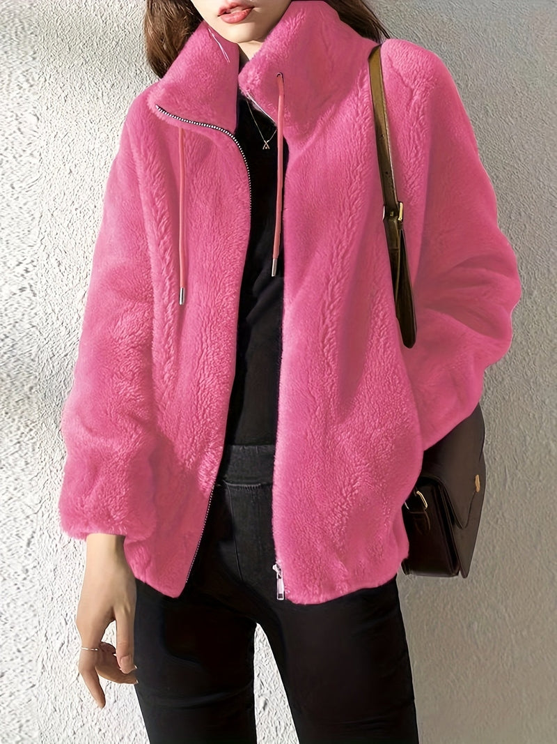 Jacket - Polyester Blend Teddy Zip Front & Warm Layer