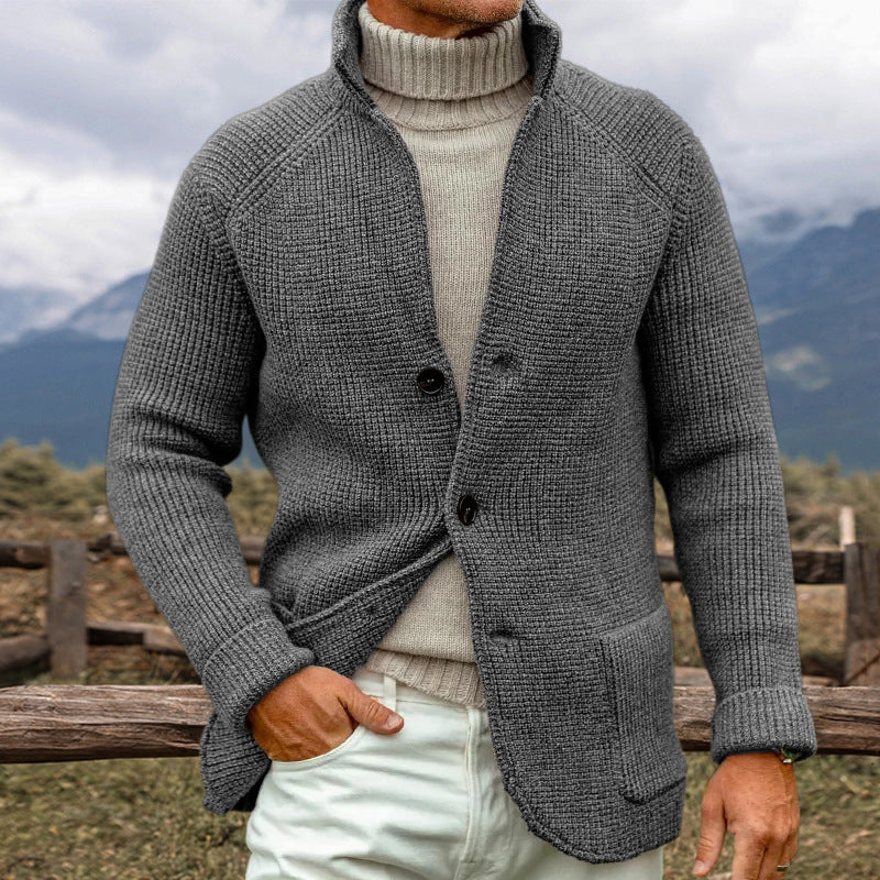 Knit Cardigan Wool Blend – Long Shape & Layering Warmth