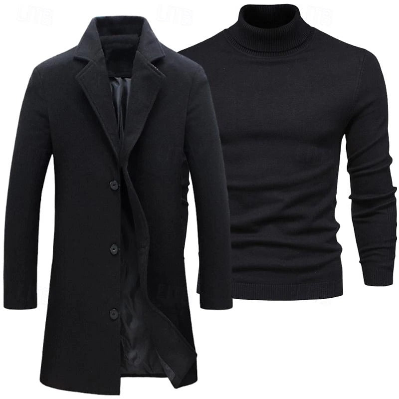 Trench Coat Set - Layered Two Piece & Windproof Warmth