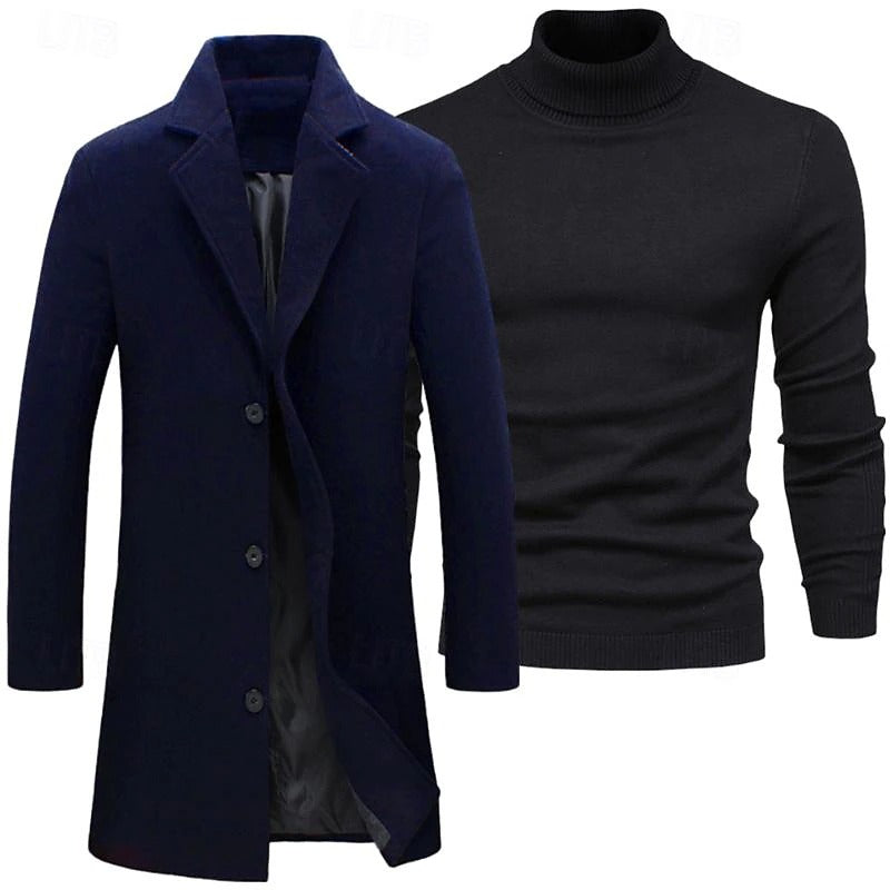 Trench Coat Set - Layered Two Piece & Windproof Warmth